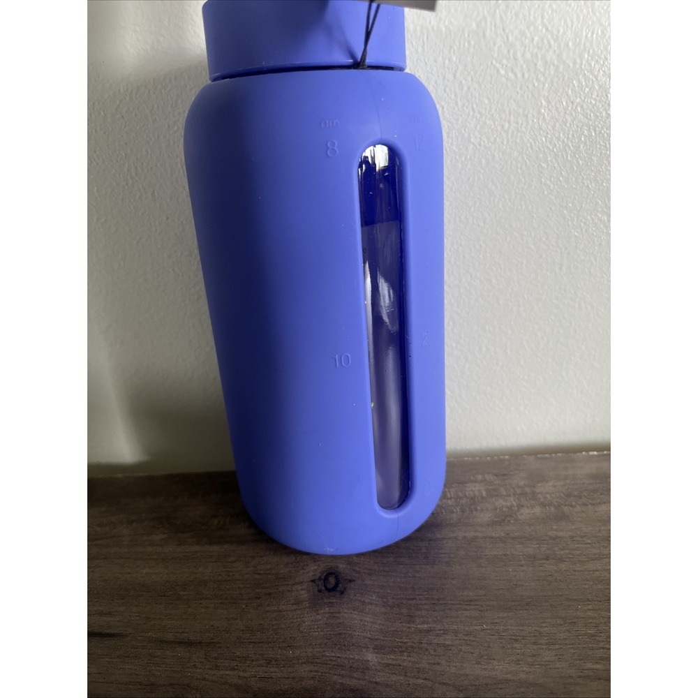 Bink 27 Oz. Day Water Bottle Straw Cap Azure Blue Glass Silicone Cover - Picture 3 of 4